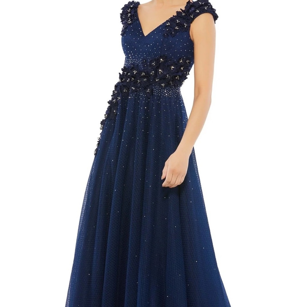 Mac Duggal Midnight Blue Maxi Dress